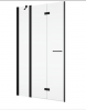 Ronal drzwi jednoczęściowe lewe na wymiar ze ścianką stałą w linii 100-160x0-200 cm, szkło przezroczyste, profile BLACK LINE czarny mat SOLF13GSM10607